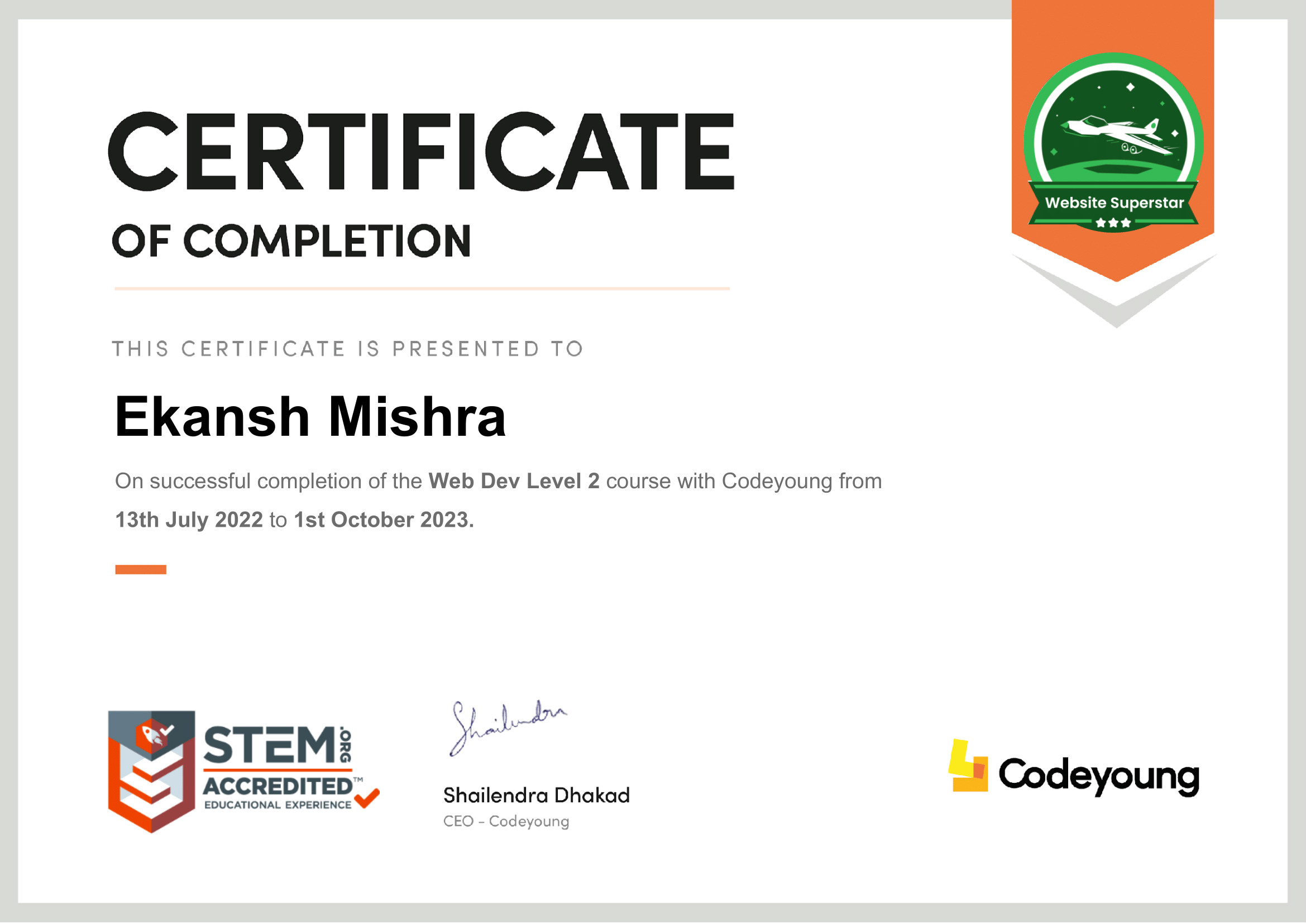 Web development certificate two